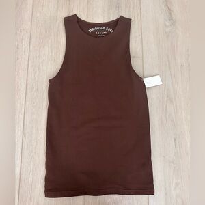 this brown tank is a size S from Aeropostale.